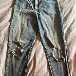 Levi's High Rise Blue Distressed Jeans